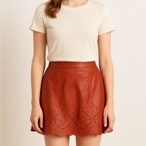 (B32) LiGali laser cut scalloped‎ hem mini skirt, Size M, NWT